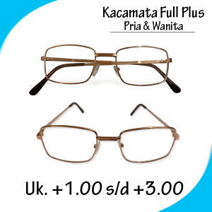 Kacamata Baca Jarak Dekat Frame Besi Ukuran Lensa +1.00 sampai +3.00 Untuk Pria dan Wanita Kacamata Full Plus