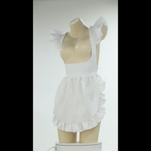 Ruffle Maid Apron Kitchen Cooking Apron Maid Costume Fancy Dress Cosplay Costume Vintage Crosses Back Pinafore Dress