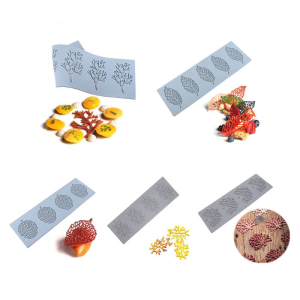 Kẹo sôcôla silicones khuôn mẫu không dính lá hình dạng khuôn mẫu cho nướng bánh quy cupcakes bánh sinh nhật bên