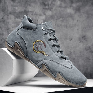 Fashion Kulit Sepatu Boots Pria Tinggi Formal Footwear Cowok Dewasa Kerja Lentur Handmade Keren Anti Slip 309