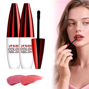 2 Cái Son Bóng Lột 4 Màu Son Tint Lột Dễ Lên Màu Mới 2025 Son Tint Lâu Trôi Son Bóng Không Dính Môi Dành Cho Nữ (01 Đỏ Hồng + 02 Cam Quýt)