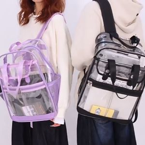 Clear Backpack for School & Concert PVC Waterproof Transparent Bag Large Capacity See-Through Bag