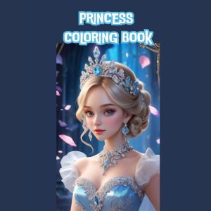 Buku Mewarnai PRINCES Coloring Book Cute Aesthetic Sketsa Menggambar Anak TK SD Remaja Kertas Tebal