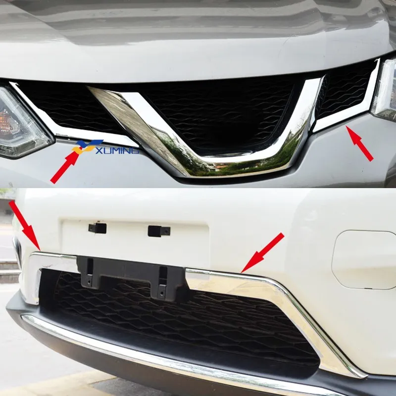 Front Upper Grille Black Chrome For 2014-2016 Nissan Rogue – Direct Fit Bumper Grill