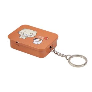 NOBLELYN With Keyring Push-Pull Tin Box with Sliding Lids DIY Storage Box Portable Multiple Styles Metal Box Student