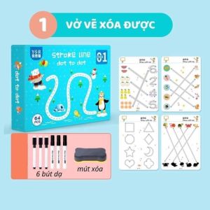 Tập viết xóa thông minh 64 trang -  Đồ Chơi Giáo Dục Sớm Cho Bé - Tập Tô Nối Chữ và Nét Vẽ Cơ Bản