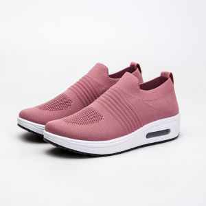 Slip On Women shoes sale 2022 Korean style Fly Woven Shoes Lady Sport Shoes Rubber Casual Shoes COD