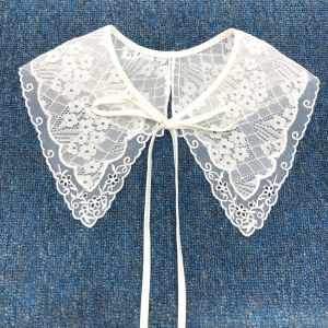 UNQIN Detachable Cotton Embroidered Girl Applique For Women Lace Neckline Clothing Decoration Apparel Sewing Fake Collar