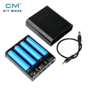 diymore 4 Cells 18650 Welding-Free Kit High Power Power Battery Box Backup Power Supply Kit 5V16V With Switch DC5.5*2.1mm