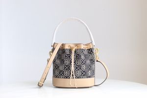 TB womens bag mini bucket drawstring hand bill shoulder crossbody bag Casual bag Aged wine bucket bag