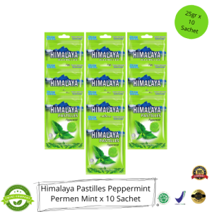 Himalaya Pastilles Peppermint Permen Mint x 10 Sachet