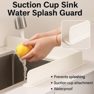 Kitchen Sink Water Splash Guards Sink Baffle Anti-water Board Integrated Suction Cup Sink Water Retaining Plate