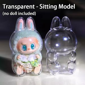 Labubu V2 Protective Acrylic Case Transparent Portable Cable Organizer Box Thickened Doll Bag