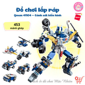 Đồ Chơi Lắp Ráp Xếp Hình 6 trong 1 Các Loại Robot Siêu Khủng Long  Người Máy Hợp Kim  Người Máy Sao Hỏa và Cảnh Sát Biến Hình (Hơn 400 Mảnh Ghép) - Qman