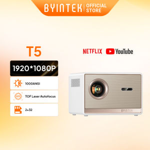 BYINTEK T5 1080P Projector 1000ANSI Smart Projector Auto Focus Assistant Home Cinema Day or Night Still Bright