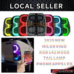 2025 NEW STOCK HILUX VIGO RGB 142MODE TAIL LAMP PHONE APPS LED ALBINO SMOKE BLACK TOYOTA LIGHT LAMPU BELAKANG WARNA WANI RAINBOW GR EF PERFORMANCE
