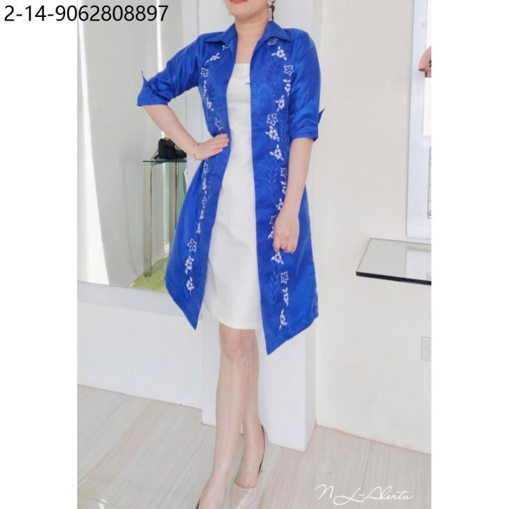 'Tating' Filipiniana Blazer (Midnight Black)