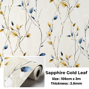 Luxury Textured Foam Wallpaper 106cm x 300cm (3m) with floral design - Self Adhesive Embossed Foam Wall Sticker