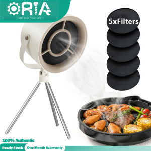ORIA Portable Range Hood Kitchen Exhaust Fan Desktop Range Hood for Cooking Detachable Mini Extractor Hood with 3 Speed 5 Changeable Filter Strong Suction for Indoor BBQ Hot Pot