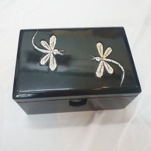 Hộp sơn mài cẩn trứng chuồn chuồn cao cấp Thanh Bình Lê đa năng đựng đồ vật nhỏ văn phòng trong nhà làm quà tặng ý nghĩa size 9x13.5x6.5 cm