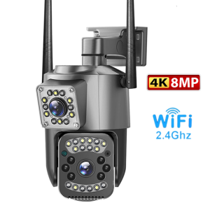 Wifi Camera  3 Mắt 3 Khung Hình Độc Lập Zoom 15MP Siêu Nét Xem Đêm Có Màu Phát Hiện Chuyển Động Bảo Hành 1 Năm