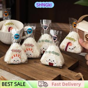 SHNGki 50 100Pcs Lovely Cartoon Triangle Rice Ball Packing Bag Seaweed Onigiri Sushi Bento Making Mold Bento Accessories Sushi Bags