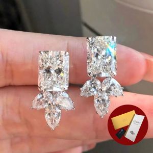 Diamcity (Free Gra Certificate) Anting Pejantan Berlian Gadis Perak Moissanite