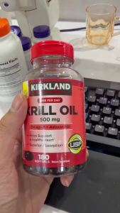 180 Viên Viên Uống Dầu Nhuyễn Thể Tôm Krill Oil 500mg - Chỉ cần bổ sung 1 viên mỗi ngày. 100% dầu nhuyễn thể nguyên chất tinh khiết.