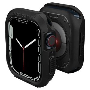 Spigen Rugged Armor Designed Case for Apple Watch 45mm 44mm 41mm 40mm Protective Case TPU Soft Case Cover for iWatch Series 9 8 7 6 5 4 3 2 1