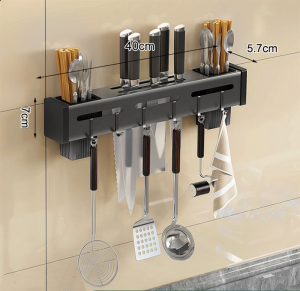 COD Starlight Rak Pisau Dinding Dapur Organizer Gantungan Panci Stainless Steel /Dinding Dapur Serbaguna/tempat pisau dapur set/rak bumbu gantung dinding tembok/rak gantung dapur HRM109