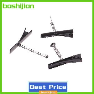bashijian 10Pcs Black Metal Pinch Alligator Hair Clips 40mm With Wire Spring Craft Hairpin For Fashion Party Favor Children Toy