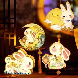 NCNC(okdeals01) lantern mid autumn diy 灯笼中秋2025 DIY Craft Middle Autumn Festival Lantern Waterproof Chinese Ancient Style Handheld Lantern Traditional PVC Festival Lantern Material Pack Moon Festival