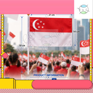 NDP 100Pcs 14×21cm Singapore 61th National Day Handheld Flag Party Outdoor Lights Decor Wholesale