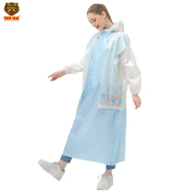 Tiger Head Jas Hujan Wanita Gamis Wanita Lucu Pink Pastel Hime Anti Rembes - 70080