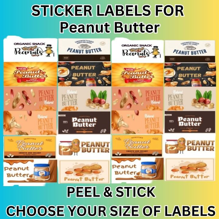 Eanut Sticker PEANUT BUTTER PRINTING STICKER LABELS - PEEL & STICK ( GLOSSY / VINYL ...