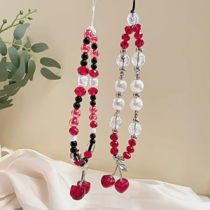 Practical Cherry Pendant Beaded Phone Charm Fashionable Elegant Designs for Stylish Outfits Trendy Women Ladies