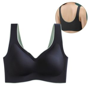 REXMO - latex underwear womens beauty back small chest gathered without steel ring comfortable and seamless bra thin