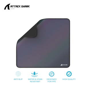 Attack Shark CM03 Gaming Mouse Pad with Rainbow Film Coating Ultra-Smooth Water-Resistant Anti-Slip Rubber Base 4mm Thick Cushioning for Esports and Professional Gaming Cool Touch & Easy to Clean