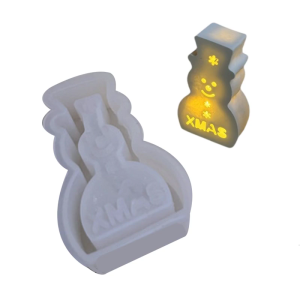 Giáng sinh khuôn silicon hình người tuyết Nguồn cung cấp nghệ thuật và thủ công Silicone kết cấu hoàn hảo cho Giá nến và trang trí