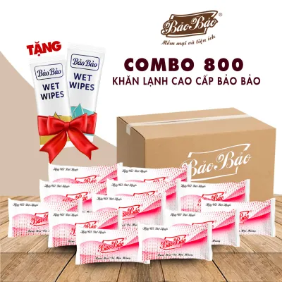 Combo 800 cái Khăn Lạnh Bảo Bảo Nâu Đỏ - Vải Không Dệt Cao Cấp Mềm Mại Tiện Lợi