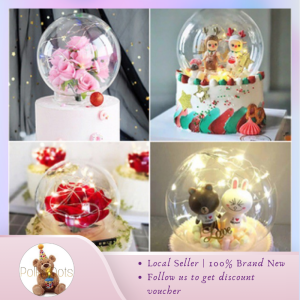 Transparent Acrylic Ball Hanging Decoration Ball Cake Topper Decoration 8cm/10cm
