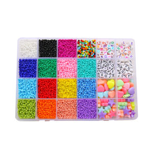 8000ชิ้น/กล่องลูกปัดแก้วลูกปัดอักษรตัวอักษรลูกปัดหัวใจลูกปัดสำหรับสร้อยข้อมือสร้อยคอทำ DIY เครื่องประดับอัญมณี