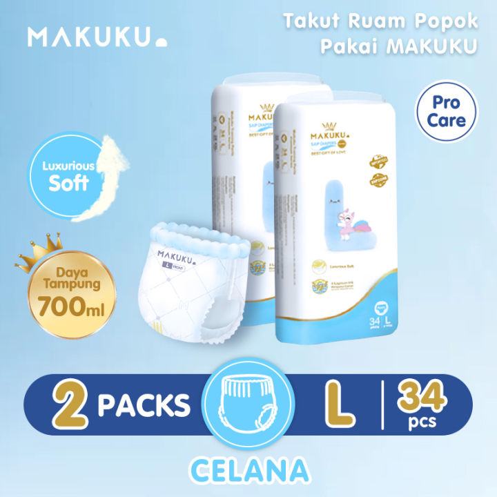 MAKUKU SAP Diapers Pro Care Pants L34 x2 Lazada Indonesia