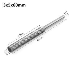 MUSCLEX 1Pcs 3/4/5/6mm Tệp quay Khe cắm kép HSS Đầu mài Hoàn thiện loại Dao phay cacbua Dành cho Gỗ Nhựa Nhôm màu gốc tự nhiên