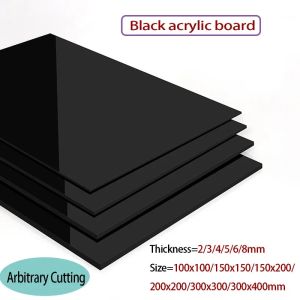 Thickness=2/3/4/5-/8mm Glossy Black Acrylic Sheet Board Organic Glass Polymethyl Methacrylate 100x100 150x150 150x200 -300x300mm