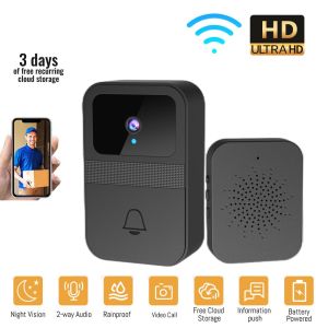 Wireless Door Bell Camera Smart Visible Intercom Waterproof Ring Doorbell Camera With Wifi Hd Night Vision Viewer Home Security Systems Wide Range Cloud Storage Home Intelligent 门铃