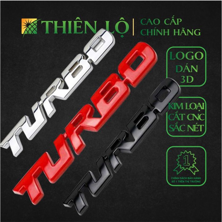 Decals dán Logo chữ Kim Loại TURBO 3D Trang Trí Xe Hơi Ô Tô Xe máy cao ...