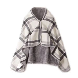 EQUITY Winter Wearable Shawl Blanket Keep Warm Flannel Lazy Casual Office Blanket with Button Multi-function Shawl Blanket for Women and Office Use