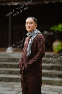 Bộ áo bà ba nam nâu truyền thống