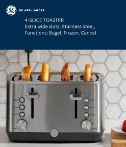 GE Appliances G9TMA4PSPSS 4-Slice Toaster